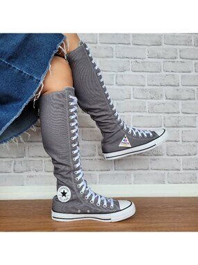 ⭐Converse Chuck Taylor All Star XXHi 7.5 Women Knee-high Boots Shoes Gray A12319